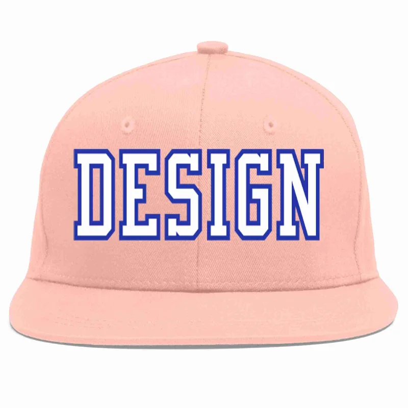 Baseball Cap With Adjustable Fit-Custom Pink White-Royal Flat Eaves Sport Baseball Cap Design for Men/Women/Youth