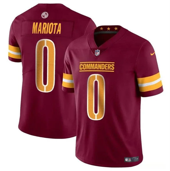 Football Jersey For Personalized High School Gear-Men's Washington Commanders #0 Marcus Mariota Burgundy Vapor Limited Football Stitched Jersey