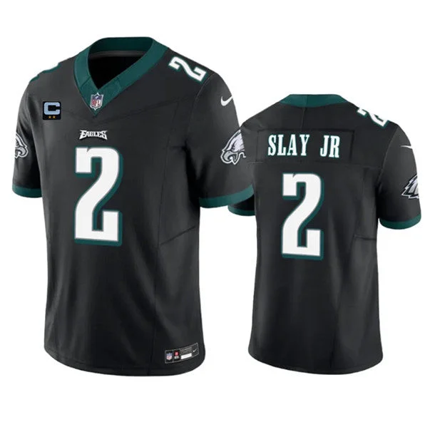 Football Jersey For College Fans-Men's Philadelphia Eagles #2 Darius Slay JR Black 2023 F.U.S.E. With 2-Star C Patch Vapor Untouchable Limited Football Stitched Jersey