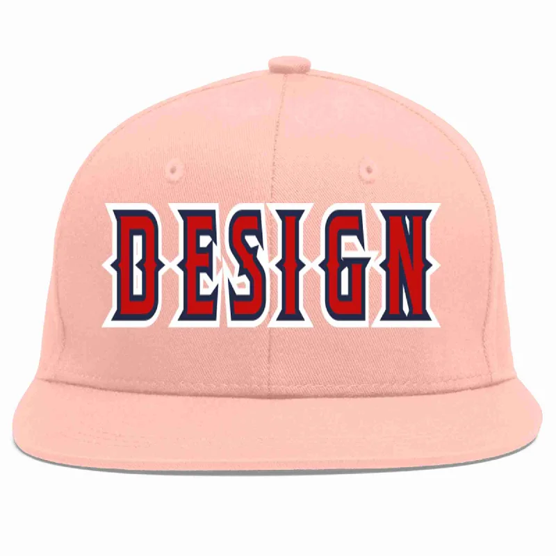 Baseball Cap For Sports Club Orders-Custom Pink Red-Navy Flat Eaves Sport Baseball Cap Design for Men/Women/Youth