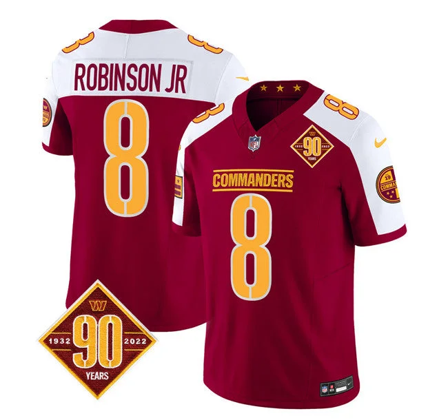 Football Jersey For Personalized Team Merchandise-Men's Washington Commanders #8 Brian Robinson Burgundy/White 2023 F.U.S.E. 90th Anniversary Vapor Limited Football Stitched Jersey