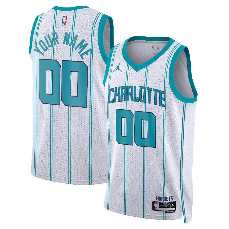 Basketball Jersey For Fan Custom Gear Orders-Charlotte Hornets Jordan Brand Unisex Swingman Custom Basketball Jersey White - Association Edition