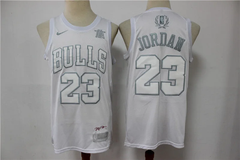 Basketball Jersey For Special Player Editions-Bulls 23 Michael Jordan White MVP Swingman Basketball Jersey