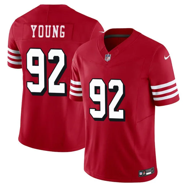 Football Jersey For Custom Event Orders-Men's San Francisco 49ers #92 Chase Young New Red 2023 F.U.S.E. Football Stitched Jersey