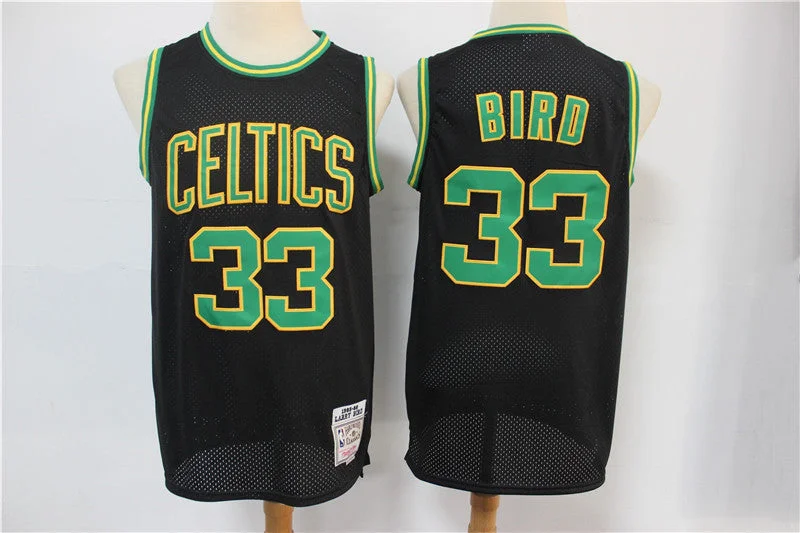 Basketball Jersey For Softball And Baseball Teams-Celtics Bape 33 Larry Bird Black Hardwood Classics Basketball Jersey