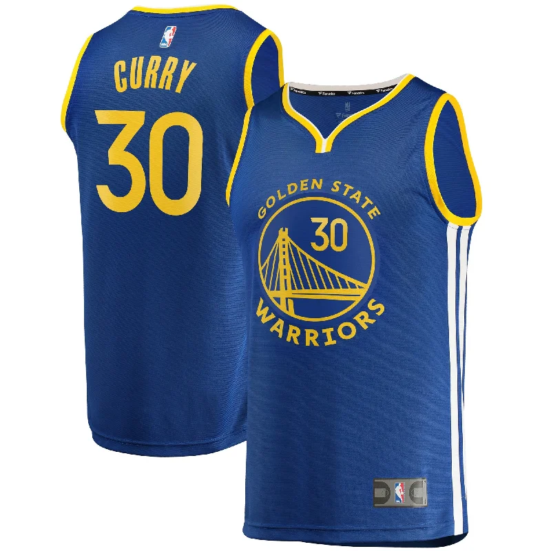 Basketball Jersey For Promotional Team Sales-Stephen Curry Golden State Warriors Branded Fast Break Basketball Jersey - Icon Edition - Blue