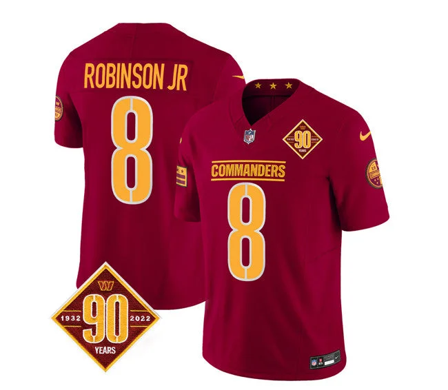 Football Jersey For Player And Team Apparel-Men's Washington Commanders #8 Brian Robinson Burgundy 2023 F.U.S.E. 90th Anniversary Vapor Limited Football Stitched Jersey