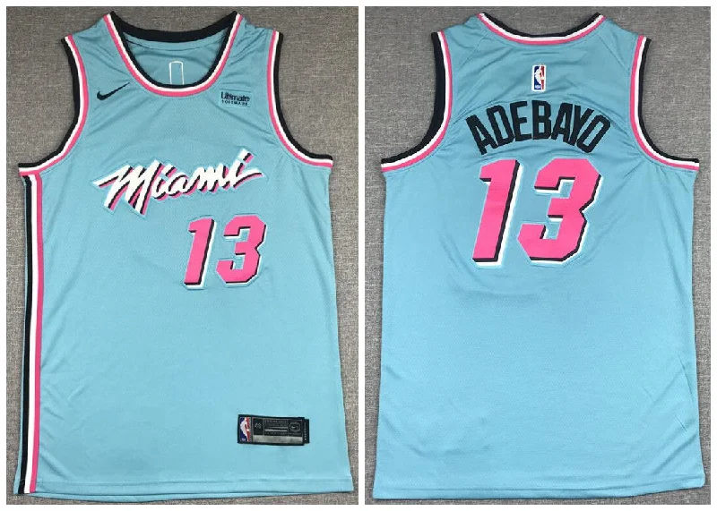 Basketball Jersey For Professional Fan Customization-Heat 13 Bam Adebayo Light Blue City Edition Swingman Basketball Jersey