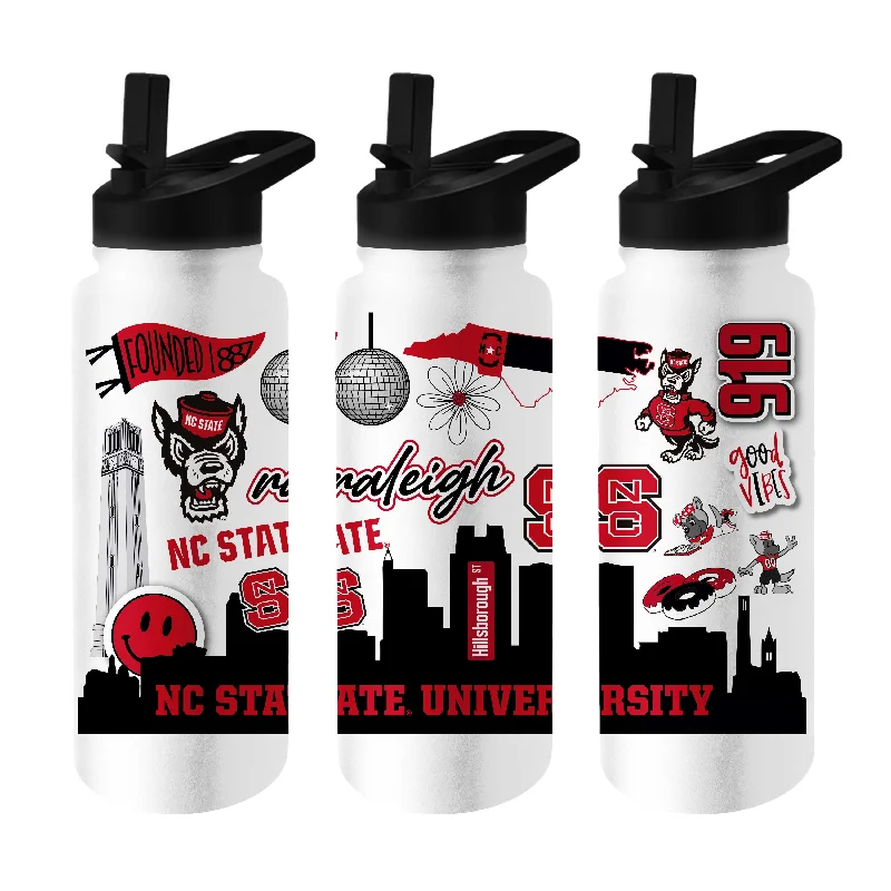 Team Mug With Custom Team Graphics-NC State 34oz Native Quencher Bottle