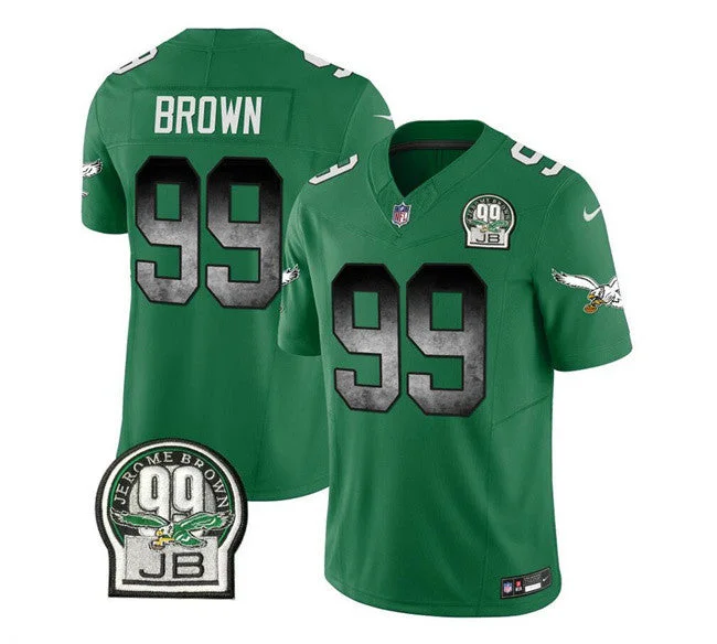 Football Jersey For Fan Apparel Customization-Men's Philadelphia Eagles #99 Jerome Brown Green 2023 F.U.S.E. Throwback Vapor Untouchable Limited Football Stitched Jersey