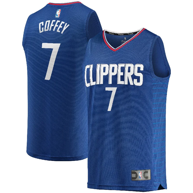 Basketball Jersey For Official Sports Events-Amir Coffey La Clippers Branded Fast Break Basketball Jersey Royal - Icon Edition