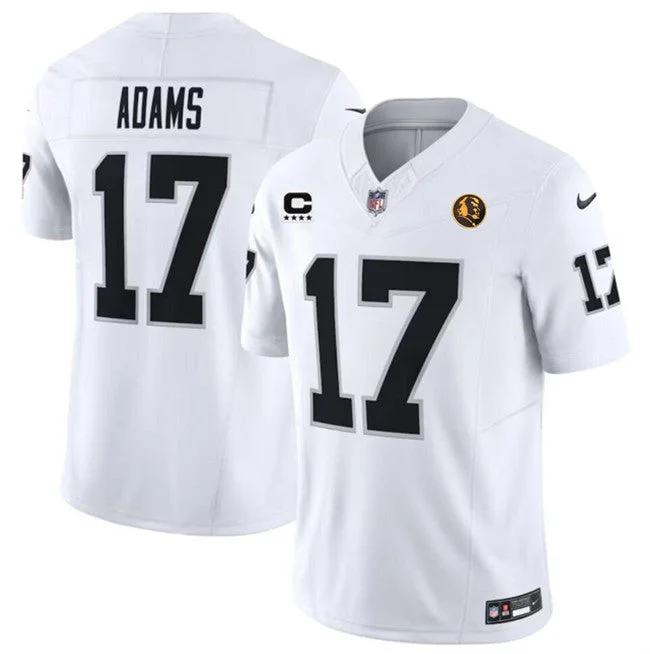 Football Jersey For Alumni Merchandise-Men's Las Vegas Raiders #17 Davante Adams White 2023 F.U.S.E. With 4-star C Patch And John Madden Patch Vapor Limited Football Stitched Jersey