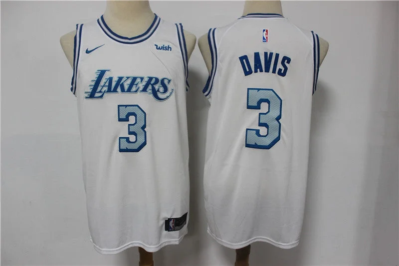 Basketball Jersey For Fan Custom Gear Orders-Lakers 3 Anthony Davis White 2020-21 City Edition Swingman Basketball Jersey