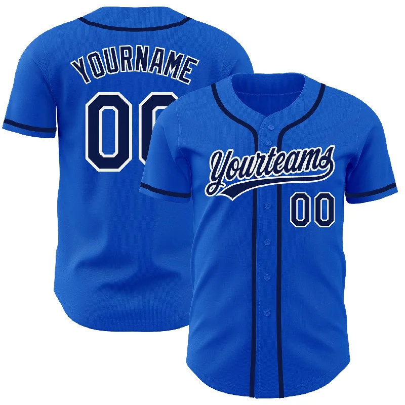 Baseball Jersey With Custom Embroidery-Custom Thunder Blue Navy-White Authentic Baseball Jersey