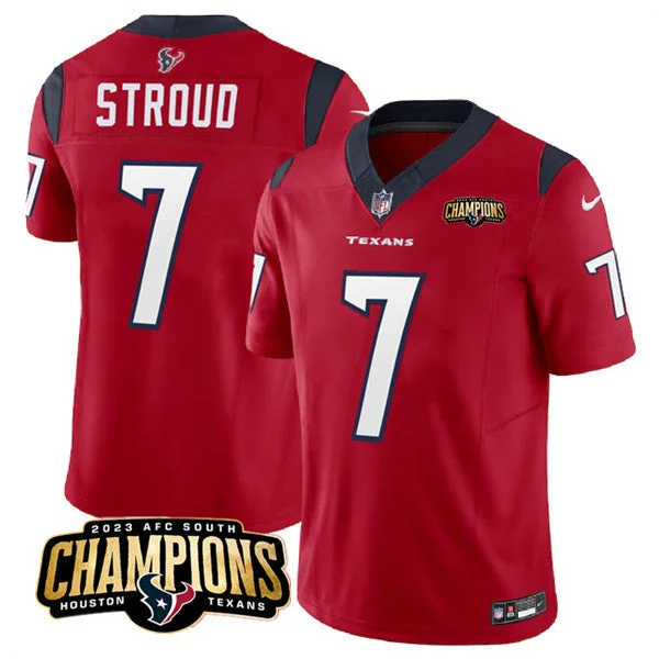 Football Jersey For Tournament Merchandise-Men's Houston Texans #7 C.J. Stroud Red 2023 F.U.S.E. AFC South Champions Patch Vapor Untouchable Limited Football Stitched Jersey