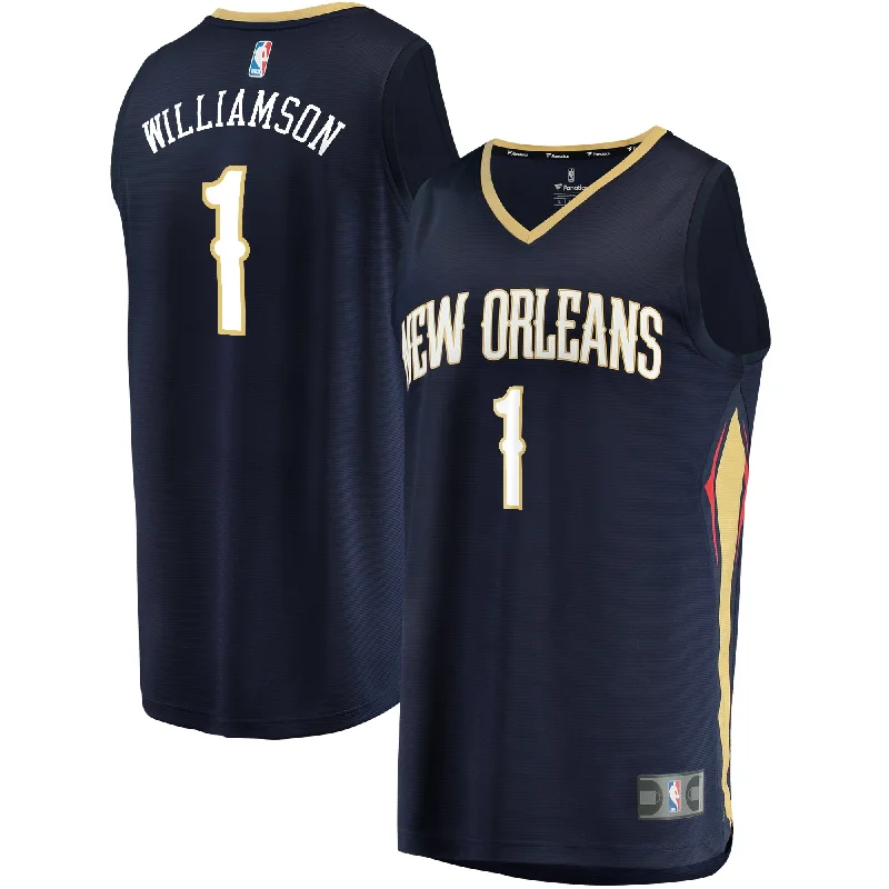 Basketball Jersey For Tournament Merchandise-Zion Williamson New Orleans Pelicans Branded Fast Break Basketball Jersey Navy - Icon Edition