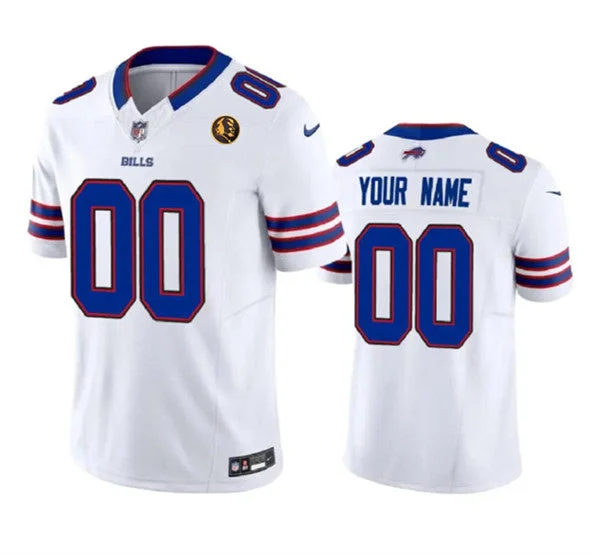 Football Jersey With Custom Player Design-Men's Buffalo Bills Active Player Custom White 2023 F.U.S.E. With John Madden Patch Vapor Limited Football Stitched Jersey