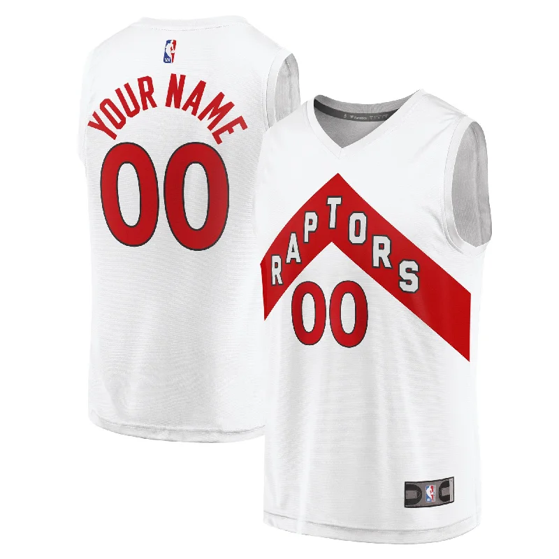 Basketball Jersey For Custom Player Portraits-Toronto Raptors Branded Fast Break Custom Basketball Jersey - Association Edition - White