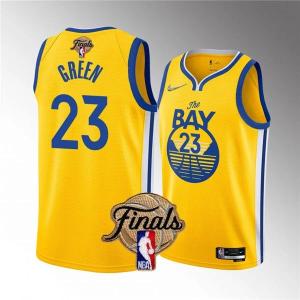 Basketball Jersey For Exclusive Fan Custom Orders-Warriors 23 Draymond Green Yellow 2022 Finals Swingman Basketball Jersey