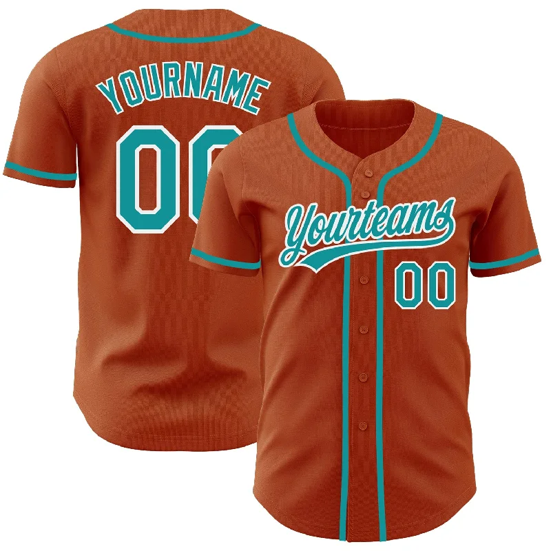 Baseball Jersey For Custom Promotional Orders-Custom Texas Orange Teal-White Authentic Baseball Jersey