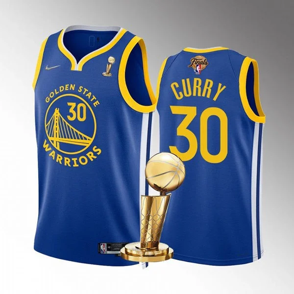 Basketball Jersey For Custom Tournament Fan Gear-Warriors 30 Stephen Curry Royal 2022 Finals Champions Swingman Basketball Jersey