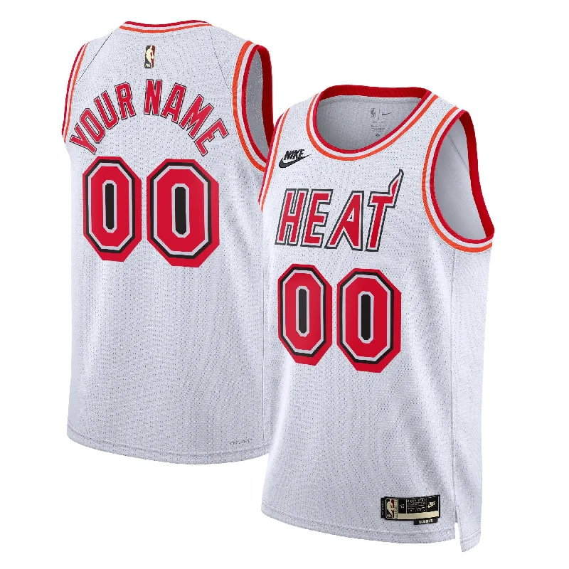 Basketball Jersey For Game Day Supporter Gear-Miami Heat Unisex 2022/23 Custom Swingman Basketball Jersey - Classic Edition - White