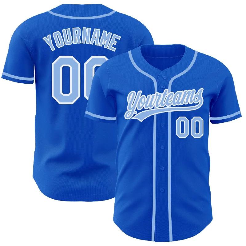 Baseball Jersey For Professional Teams-Custom Thunder Blue Light Blue-White Authentic Baseball Jersey