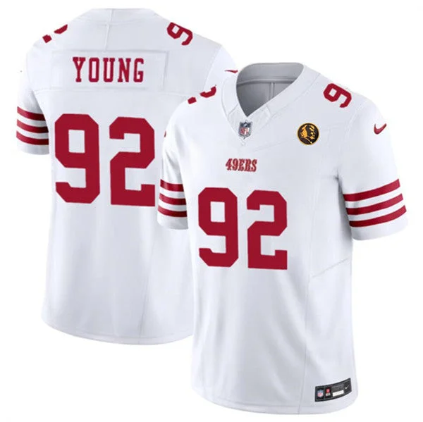 Football Jersey With Player Names-Men's San Francisco 49ers #92 Chase Young White 2023 F.U.S.E. With John Madden Patch Vapor Limited Football Stitched Jersey