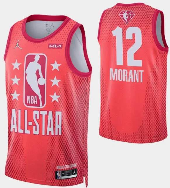 Basketball Jersey For Fan Apparel Customization-Grizzlies 12 Ja Morant Red 2022 All-Star Jordan Brand Swingman Basketball Jersey