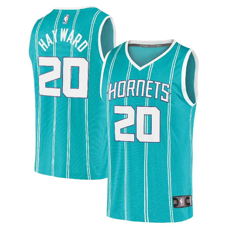 Basketball Jersey For Corporate Gifts-Gordon Hayward Charlotte Hornets Branded Fast Break Basketball Jersey - Icon Edition - Teal