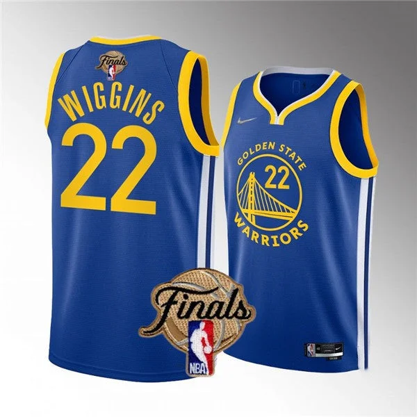 Basketball Jersey For Softball Game Day Merchandise-Warriors 22 Andrew Wiggins Blue 2022 Finals Swingman Basketball Jersey