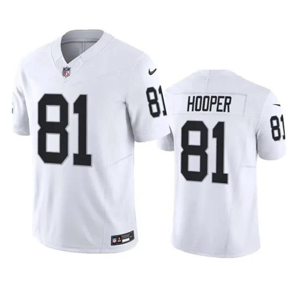 Football Jersey For Custom Team Orders-Men's Las Vegas Raiders #81 Austin Hooper White 2023 F.U.S.E. Football Stitched Jersey