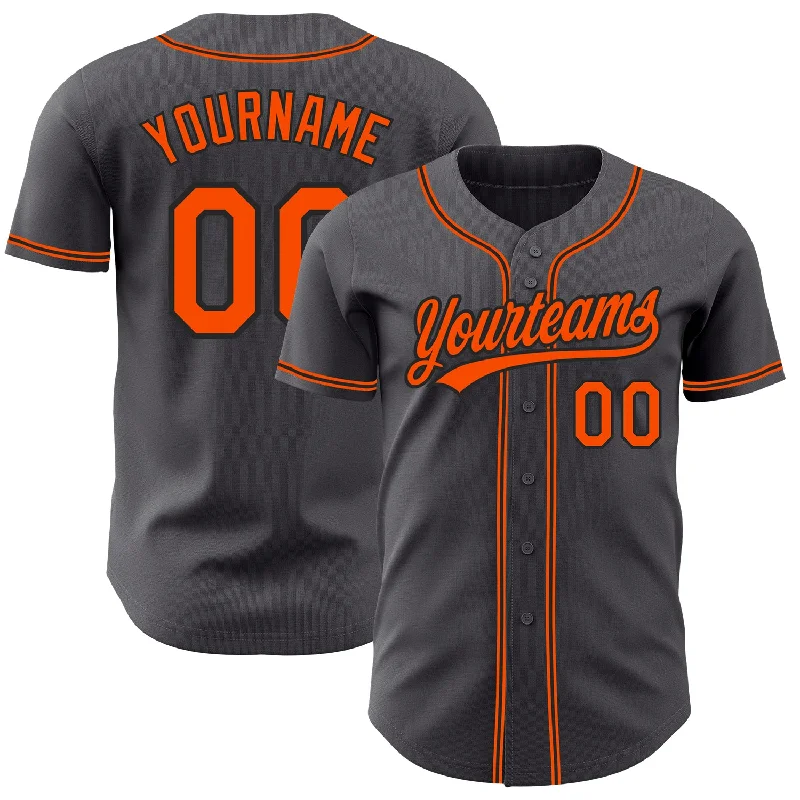 Baseball Jersey For Special Edition Fan Apparel-Custom Steel Gray Orange-Black Authentic Baseball Jersey