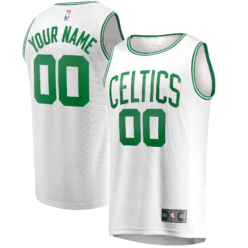 Basketball Jersey For Personalized Event Merchandise-Boston Celtics Branded Fast Break Custom Basketball Jersey - Association Edition - White