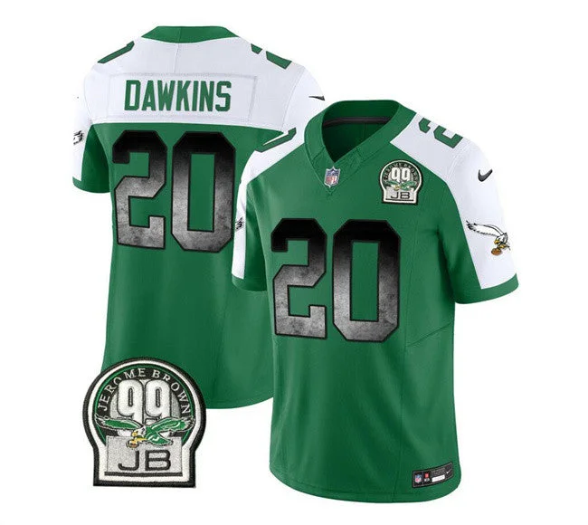 Football Jersey For Special Team Customization-Men's Philadelphia Eagles #20 Brian Dawkins Green/White 2023 F.U.S.E. Throwback Vapor Untouchable Limited Football Stitched Jersey