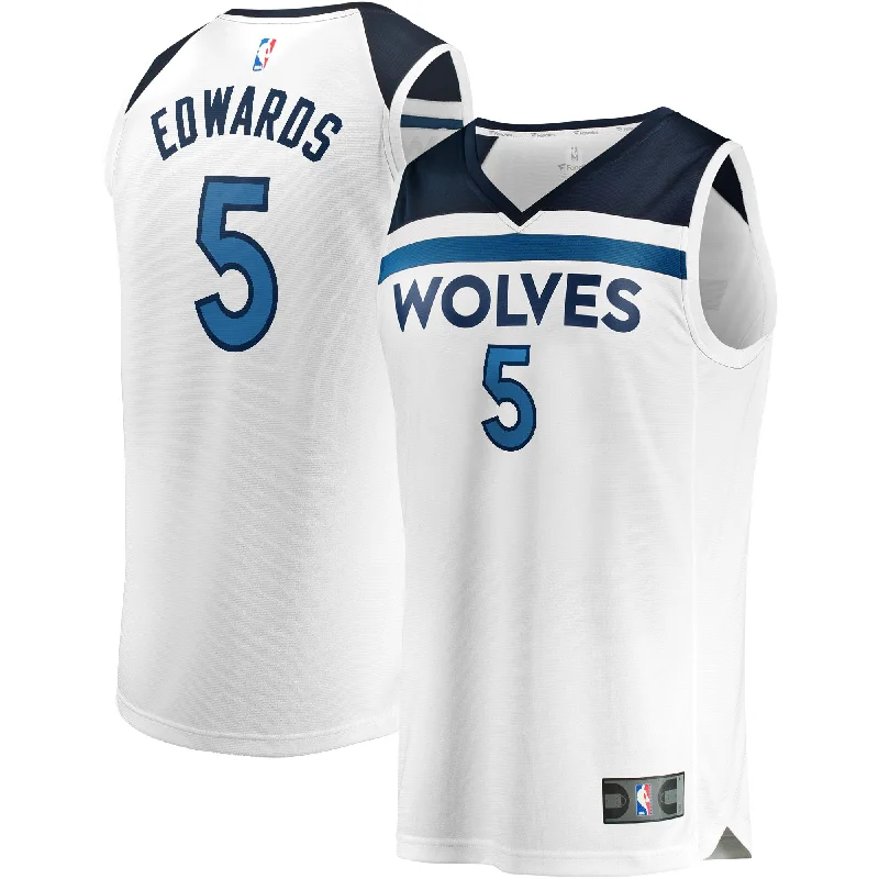 Basketball Jersey For Professional Merchandise Customization-Anthony Edwards Minnesota Timberwolves Branded Fast Break Player Basketball Jersey - Association Edition - White