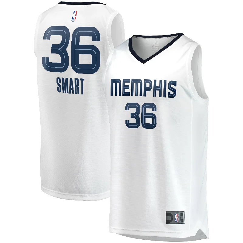 Basketball Jersey For Custom Fan Apparel-Marcus Smart Memphis Grizzlies Branded Fast Break Player Basketball Jersey - Association Edition - White