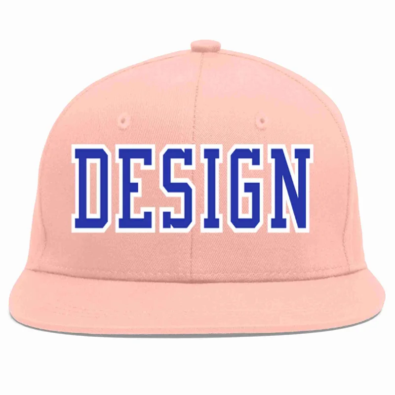 Baseball Cap With Special Edition Designs-Custom Pink Royal-White Flat Eaves Sport Baseball Cap Design for Men/Women/Youth