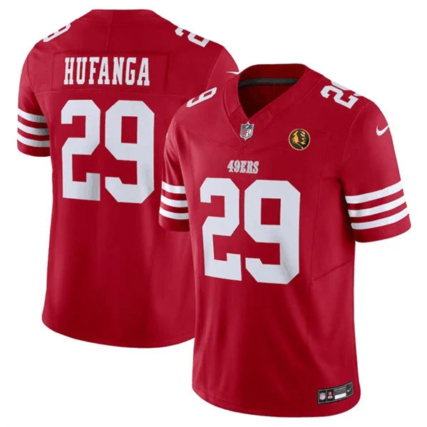 Football Jersey For Football Game Day-Men's San Francisco 49ers #29 Talanoa Hufanga Red 2023 F.U.S.E. With John Madden Patch Vapor Limited Football Stitched Jersey