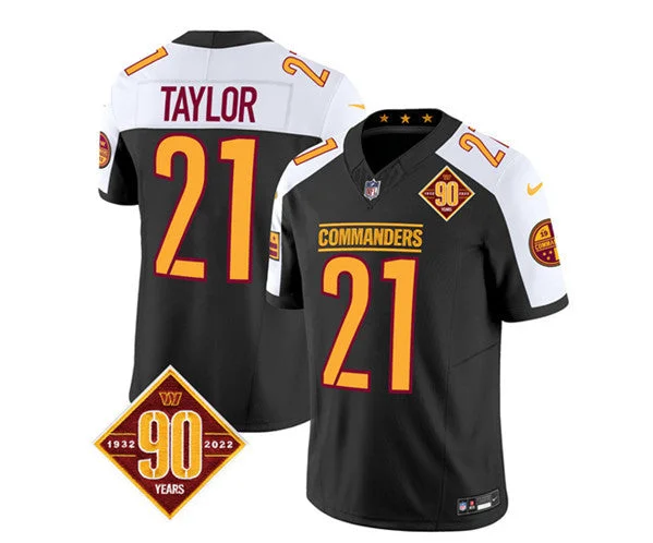 Football Jersey For Tournament Fan Gear-Men's Washington Commanders #21 Sean Taylor Black/White 2023 F.U.S.E. 90th Anniversary Vapor Limited Football Stitched Jersey