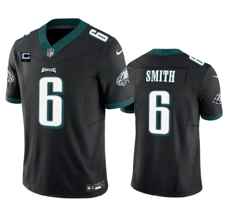 Football Jersey For Official Merchandise Customization-Men's Philadelphia Eagles #6 DeVonta Smith Black 2023 F.U.S.E. With 1-Star C Patch Vapor Vapor Untouchable Limited Football Stitched Jersey