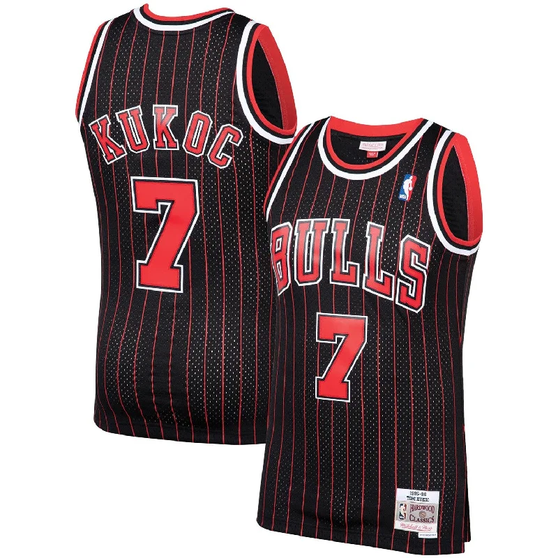 Basketball Jersey For High School Teams-Toni Kukoc Chicago Bulls 1995/96 Hardwood Classics Swingman Basketball Jersey - Black