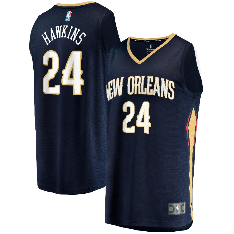 Basketball Jersey For Personalized Event Gear-Jordan Hawkins New Orleans Pelicans Branded Fast Break Basketball Jersey - Icon Edition - Navy