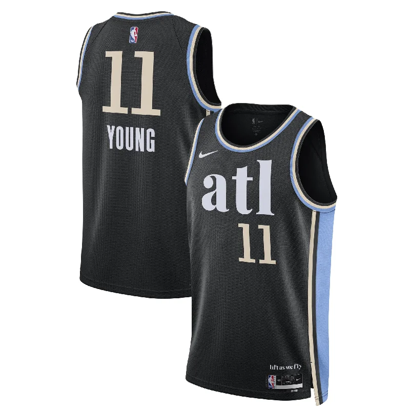 Basketball Jersey For Fan Event Customization-Trae Young Atlanta Hawks Unisex 2023/24 Swingman Basketball Jersey - Black - City Edition