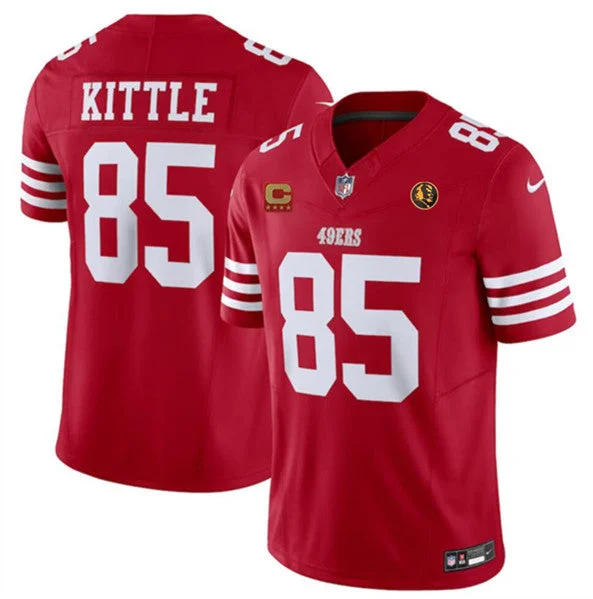 Football Jersey For Fans-Men's San Francisco 49ers #85 George Kittle Red 2023 F.U.S.E. With 4-star C Patch And John Madden Patch Vapor Limited Football Stitched Jersey