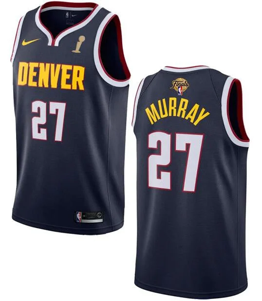 Basketball Jersey For Custom Player Gear-Nuggets 27 Jamal Murray Navy 2023 Finals Champions Swingman Basketball Jersey