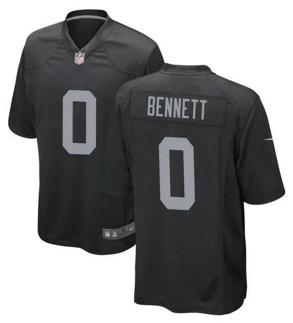 Football Jersey For Team Logo Customization-Men's Las Vegas Raiders #0 Jakorian Bennett Black Football Stitched Game Jersey