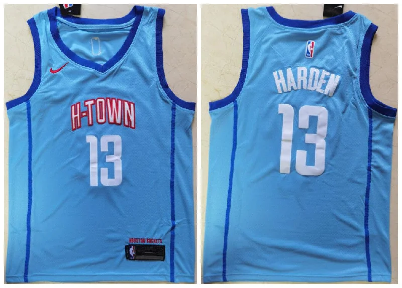 Basketball Jersey For League Orders-Rockets 13 James Harden Blue 2021 City Edition Swingman Basketball Jersey