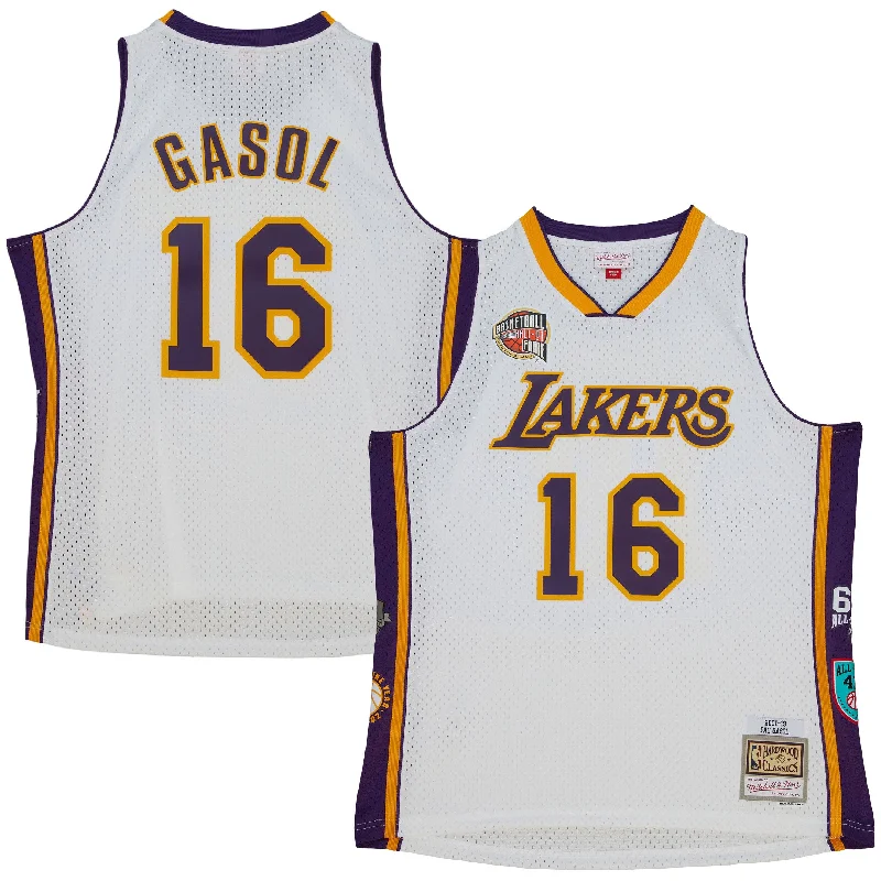 Basketball Jersey For Fundraiser Campaigns-Pau Gasol Los Angeles Lakers Unisex Hall Of Fame Class Of 2023 Throwback Swingman Basketball Jersey - White