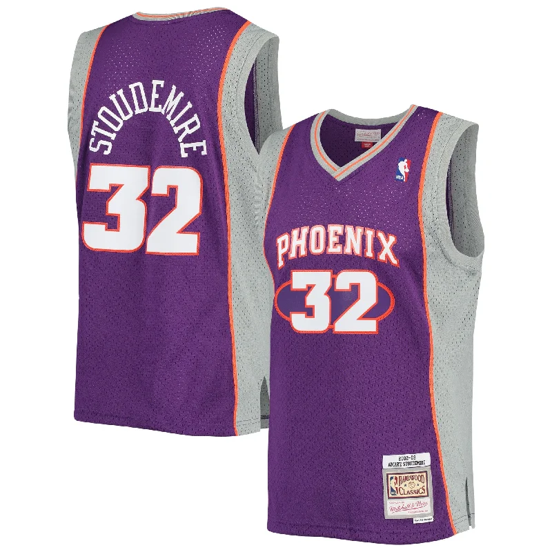 Basketball Jersey For Tournament Team Apparel-Amar'e Stoudemire Phoenix Suns 2001/02 Hardwood Classics Swingman Basketball Jersey - Purple